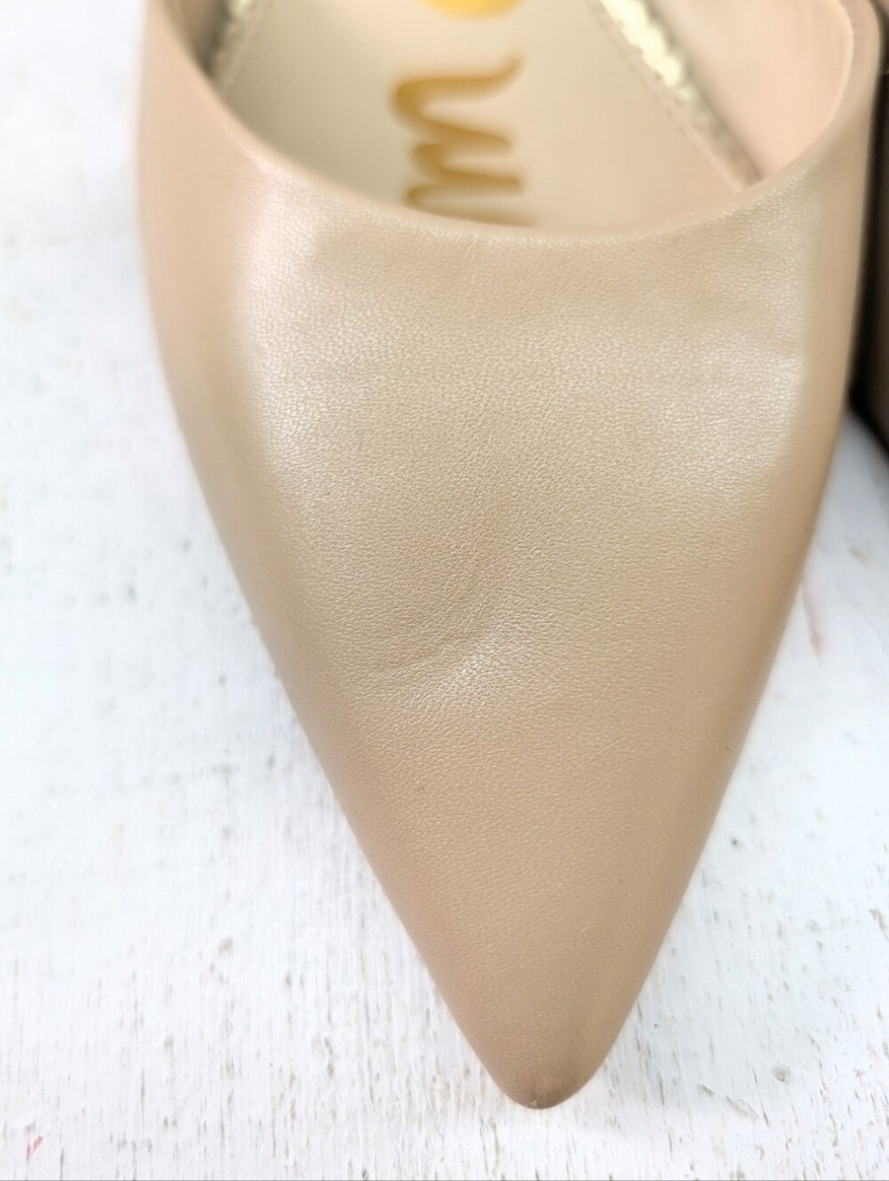 Sam Edelman Taupe Tan Pump Heels Women's Shoes 7.5 Closed Pointed Toes - Picture 4 of 12